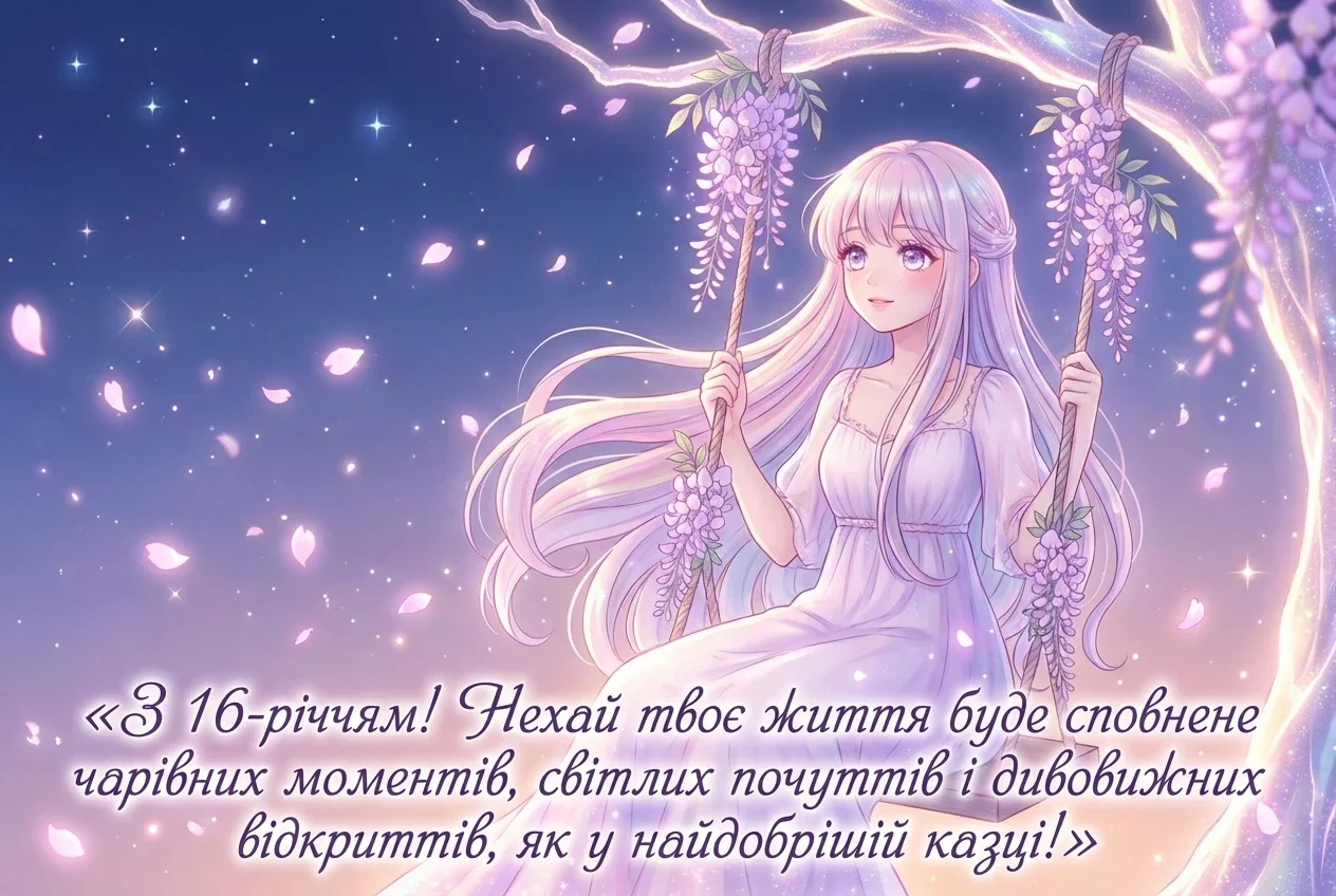 з днем народження дівчинці 16 років