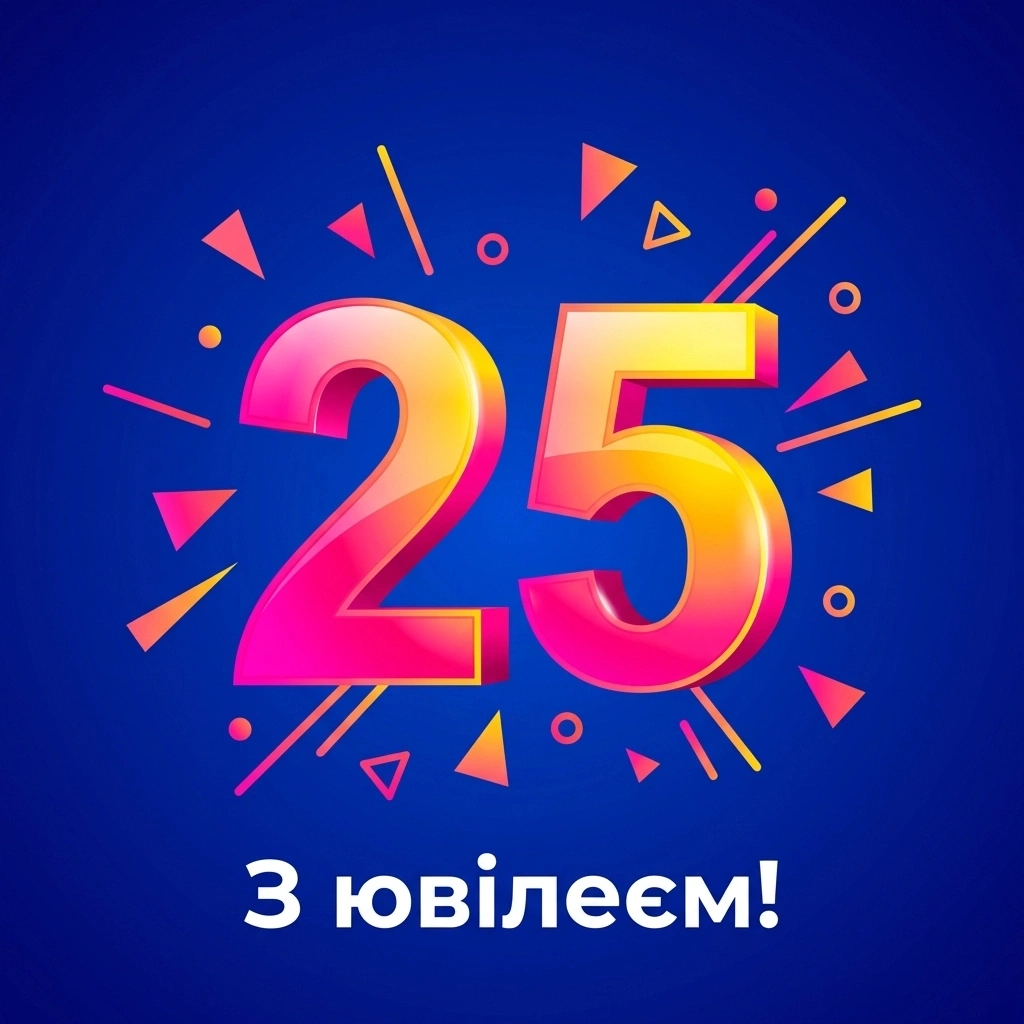 привітання з ювілеєм 25