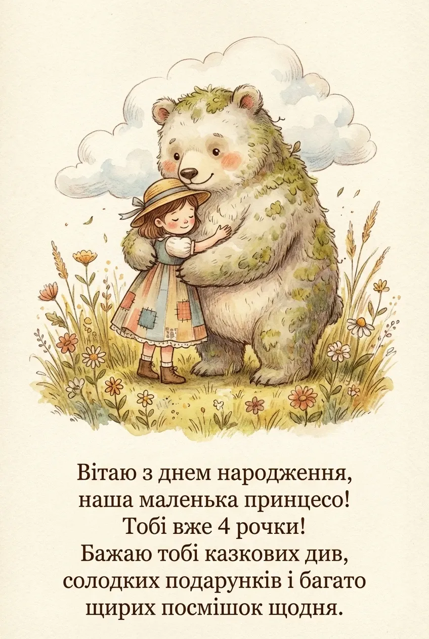 привітання з днем народження для дівчинки 4 роки