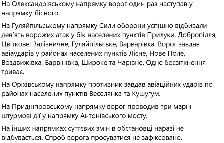 Ситуація на Харківщині: ворог здійснив шість атак на двох напрямках