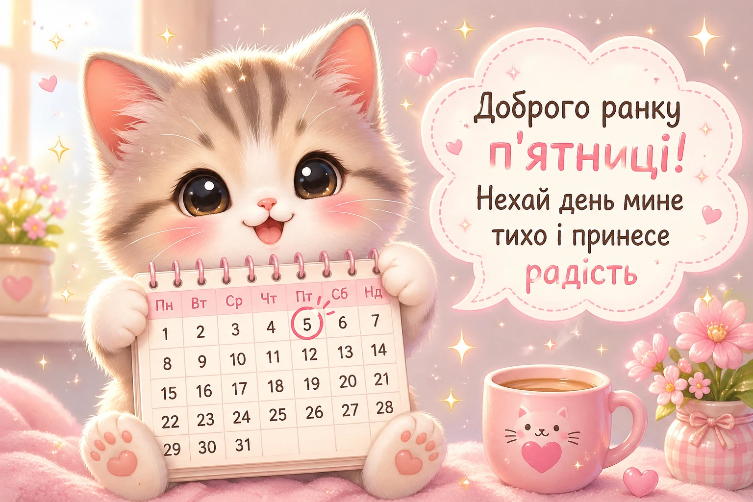 Доброго ранку п’ятниці: душевні побажання та красиві листівки для гарного настрою