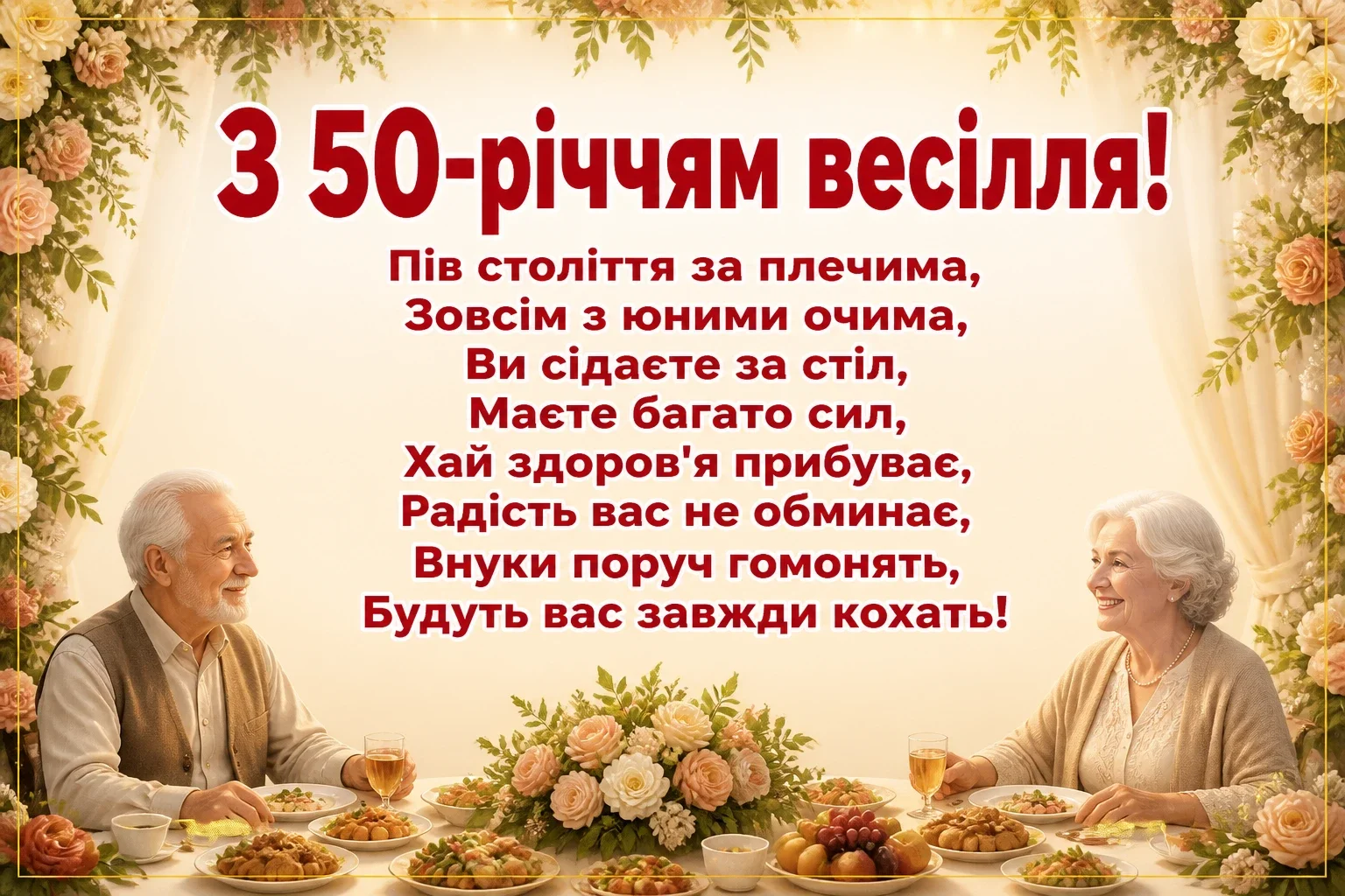 віршовані привітання з золотим весіллям віршовані привітання з золотим весіллям