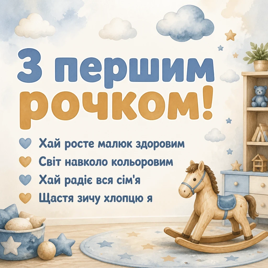 привітання з днем народження 1 рік хлопчику