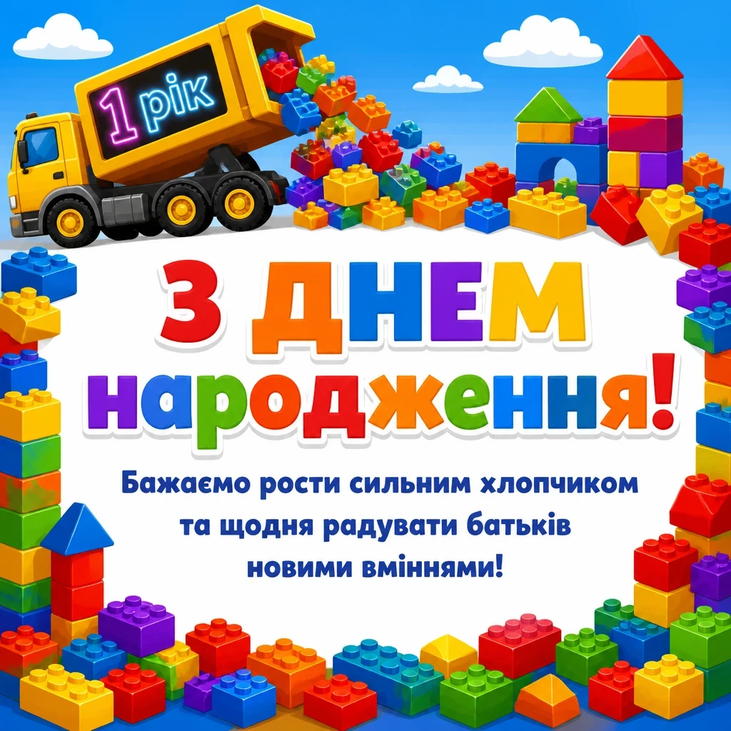 привітання з днем народження 1 рік хлопчику