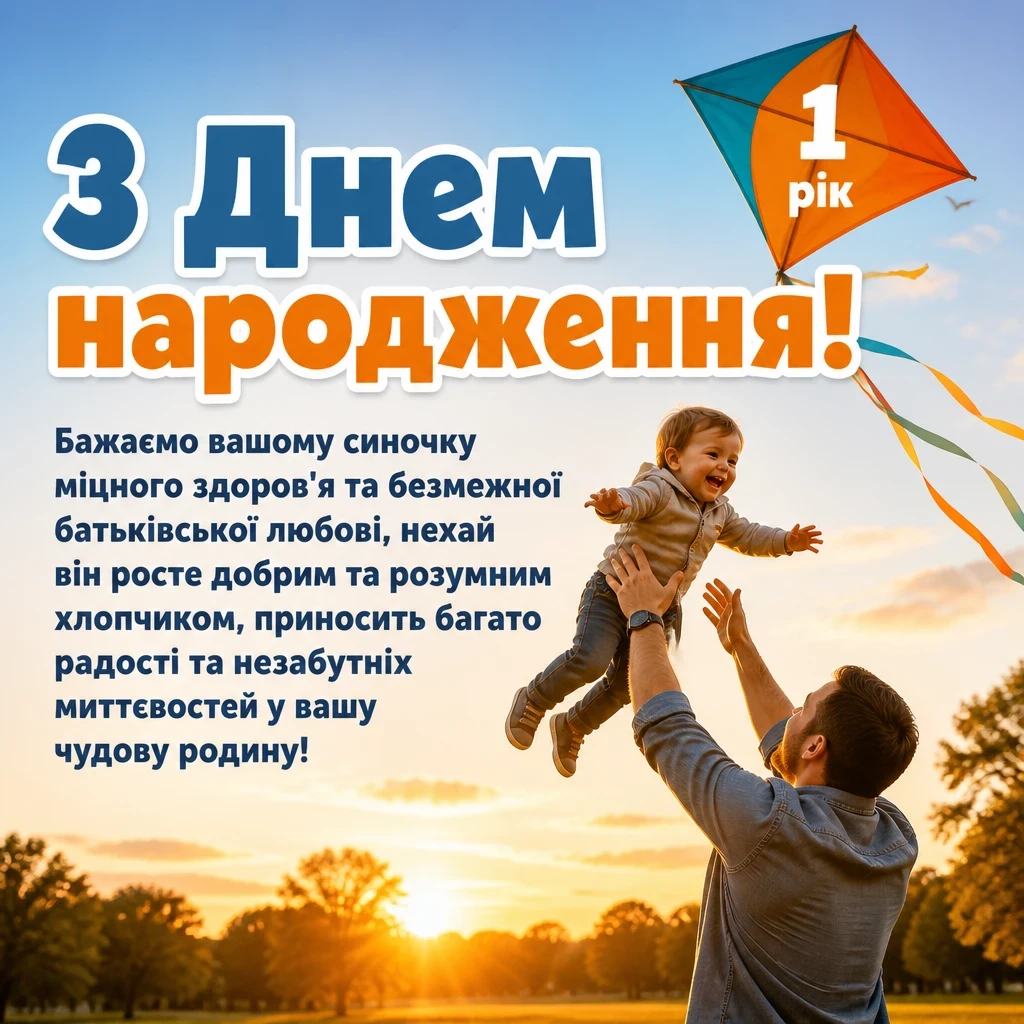 привітання з днем народження 1 рік хлопчику