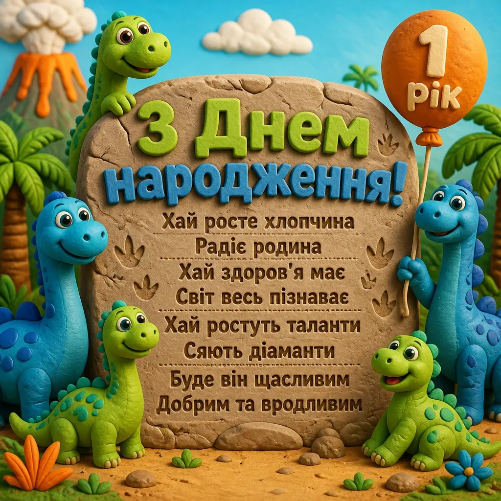 привітання з днем народження 1 рік хлопчику