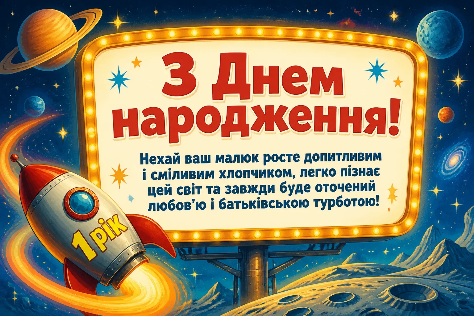 привітання з днем народження 1 рік хлопчику