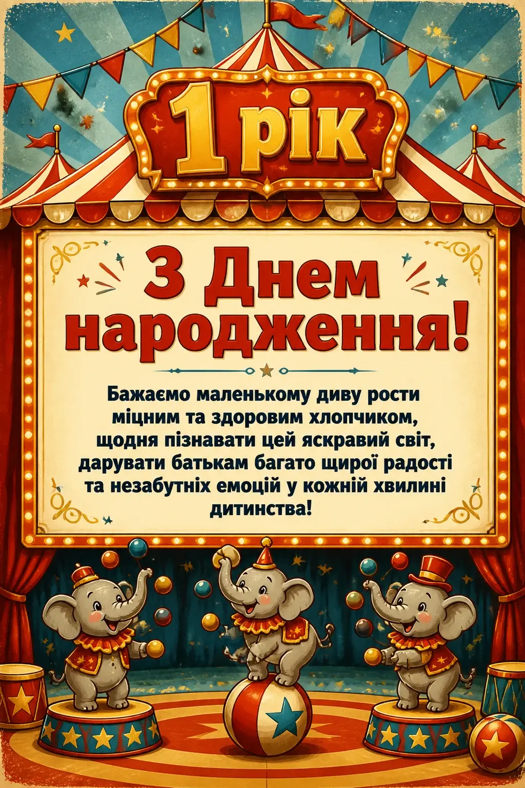 привітання з днем народження 1 рік хлопчику