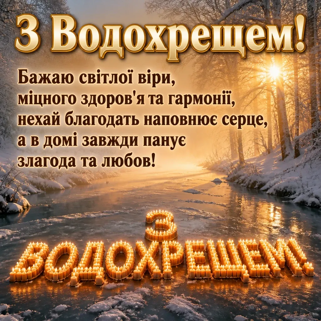 з водохрещем привітання з водохрещем привітання